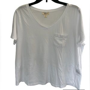 Style & Co V-Neck Tee Shirt. 100% Cotton. Soft & Comfy Classic White Tee.